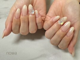 長さだしスカルプ★白グラデ
