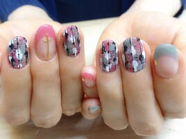 ツイード ニュアンス ピンク