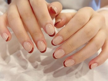 アイネイルズ 梅田店(I nails)/一癖ライン大人フレンチ¥9700