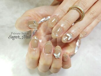 シュガーネイル(sugar nail)/蝶々ネイル