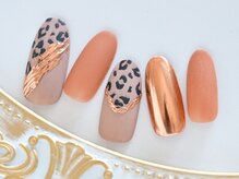 チェリーネイル(Cherry nail)/クール系レオパードネイル