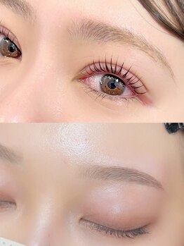 アース コアフュールボーテ 龍ヶ崎店(EARTH coiffure beaute)の写真/【最高級素材使用】高技術で自然な仕上がりに♪ナチュラルでパッチリな目元☆韓国眉や平行デザインも◎