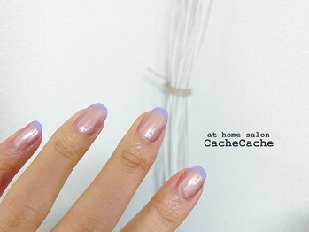 カシュカシュ(Cache Cache)/パステルフレンチのミラーネイル