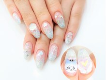 ネイルコレクション ベビーピンク(Baby Pink)/ジェル放題＋キャラ【ハチワレ】