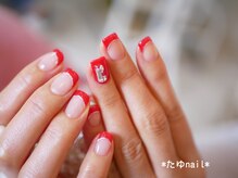 たゆ ネイル(たゆnail)/レッドゴージャスフレンチ