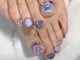 W-646 紫陽花ネイル×水滴ネイル