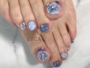 W-646 紫陽花ネイル×水滴ネイル