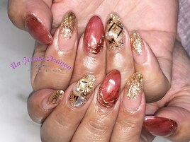 【自爪ネイル】ゴールドネイル