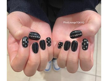プルースラウンジ トウキョウ(Plus Lounge TOKYO)/ブラック星ホロネイル★[原宿]