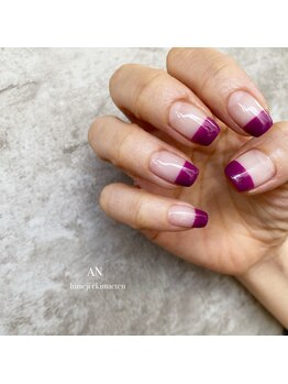 ネイルズカフェアン 姫路駅前店(nails cafe an)/simple◯まっすぐフレンチ￥4950