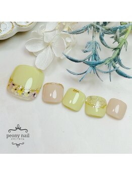 ピオニーネイル(peony nail)/フット　ドライフラワー