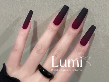 ルミネイル 池袋東口サンシャイン店(Lumi Nail)/深紅に沈む静寂ロング1
