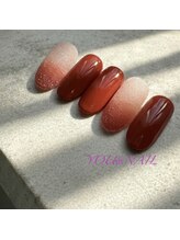 ユウネイル(YOU由NAIL)/秋の大人ボルドーシュガーネイル