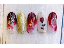 ネイルアンドまつげ リュフェール 五反田(Nail Lufaire)/ボルドーフラワー