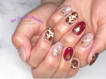 アン ジョーヌドラゴ/【自爪ネイル】レオパードネイル