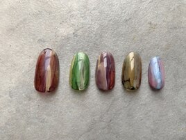 秋色ボーダーネイル