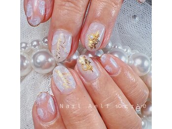 ネイルエルフ(Nail Aelf)/三郷/透け感ホワイトニュアンス
