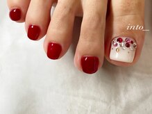 ネイルサロン イントゥ(into_)/ボルドー　フットネイル　アート