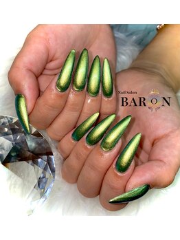 バロン 心斎橋店(BARON)/グリーンミラーネイル