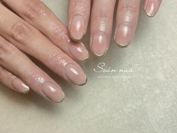 ソアンネイル(Soan nail)/チークネイルミラーフレンチ