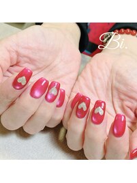 バレンタインネイル