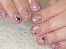 グロスネイル(gloss nail)/ジェルアート/押し花ネイル
