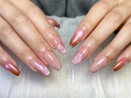 長さだし春ニュアンスネイル