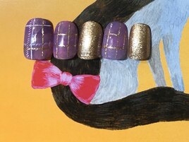 ゴールドチェック柄