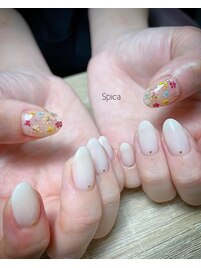 クリアに押し花