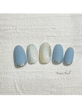 ナナネイル(Nana.Nail)/ホログラム×ブルーネイル