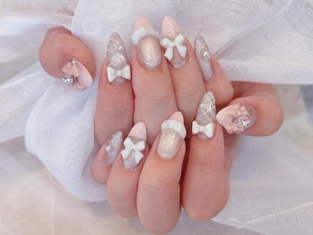ネイルサロン デコール(NAIL SALON Decor)/マグネットリボンフリルネイル