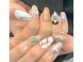 グラマラス アンジェアイ 荻窪店(glamourous ange eye)/大理石ネイル