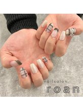 ロアンネイル(roan nail)/チェック×フレンチ