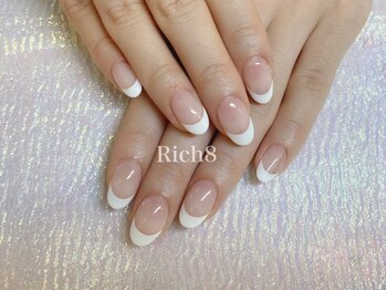 ネイルアンドまつげエクステ リッチエイト 原宿店(Rich8)/王道の可愛さ♪白フレンチ