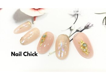 ネイルチックコウベ 銀天街店(Nail Chick kobe)/スキンカラーキラキラネイル