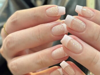 アイネイルズ 渋谷店(I nails)/【Karin.m】ピンクラメフレンチ