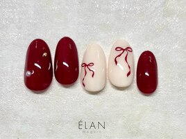 ボルドー×リボン