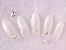 結晶×グラデーションネイル