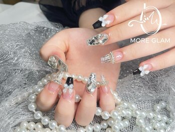 モアグラム 池袋東口店(More Glam)/千鳥格子フレンチ　クロムネイル