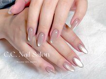 シーシーネイルサロン 池袋(C.C.Nail salon)/長さ出しマグネットデザイン