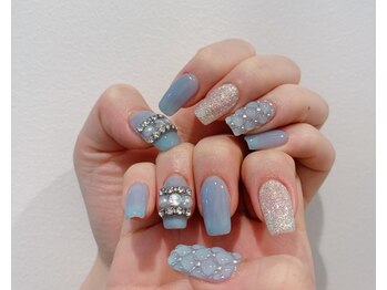 シェリーラメール 渋谷(cherielamer)/blue quilting nail ¥7680