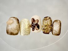 クレモアネイル 浦和店(CLEMORE NAIL)/ブラウンフラワーネイル