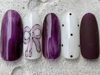 フリークネイル(FREAK Nail)/韓国もや手書きリボン ¥8500