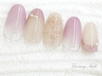 ラグジュアリー ネイルズ(Luxury Nails)/フラワー＊グラデーションNail