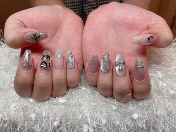 レアネイル 新宿(le'a nail)/シルバーマグネットデザイン