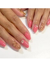 テラックス/ピンクべっ甲ネイル