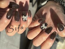 シファ(Sifa.)/リボンネイル/黒ネイル