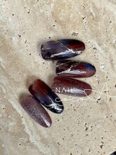 ココア(cocoA)/大理石ネイル