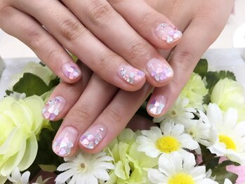 プルミエ ネイル(Premier Nail)/ハートホロフレンチ♪キュート！
