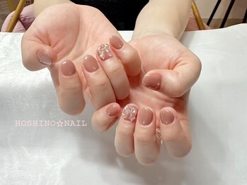 ホシノネイル(HOSHINO NAIL)/ちゅるんりぼんネイル♪